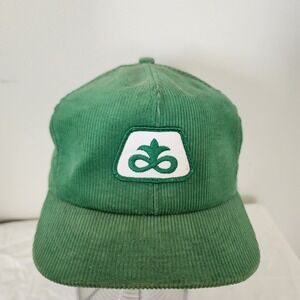 Vintage 80s Pioneer Farm Patch K Products Corderoy Hat Green Trucker Cap
